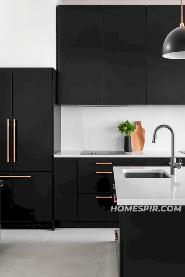 Sophisticated Monochrome Minimalist Kitchen