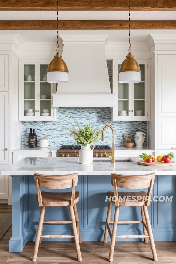 Sophisticated Soft Blue Kitchen Decor