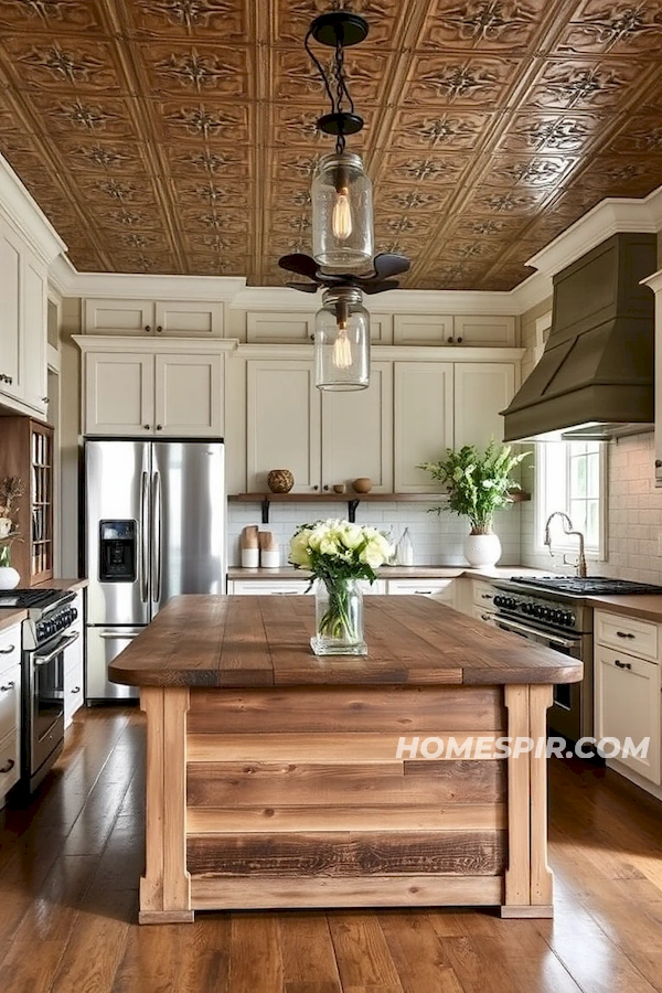 Stainless Steel and Rustic Warmth in Kitchen Design