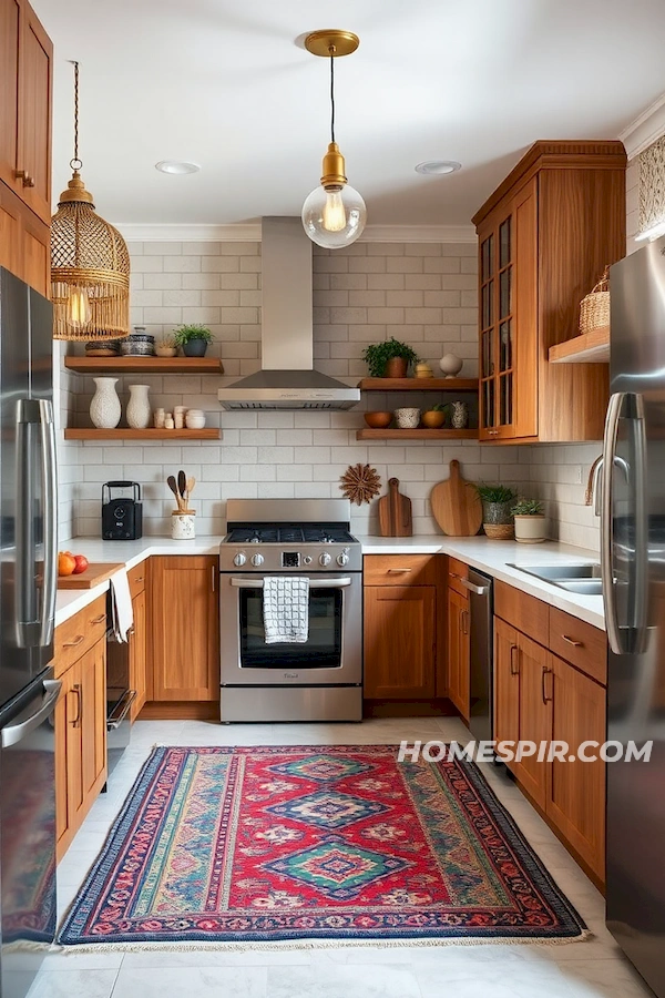 Stainless Steel and Wood Textures in Kitchen