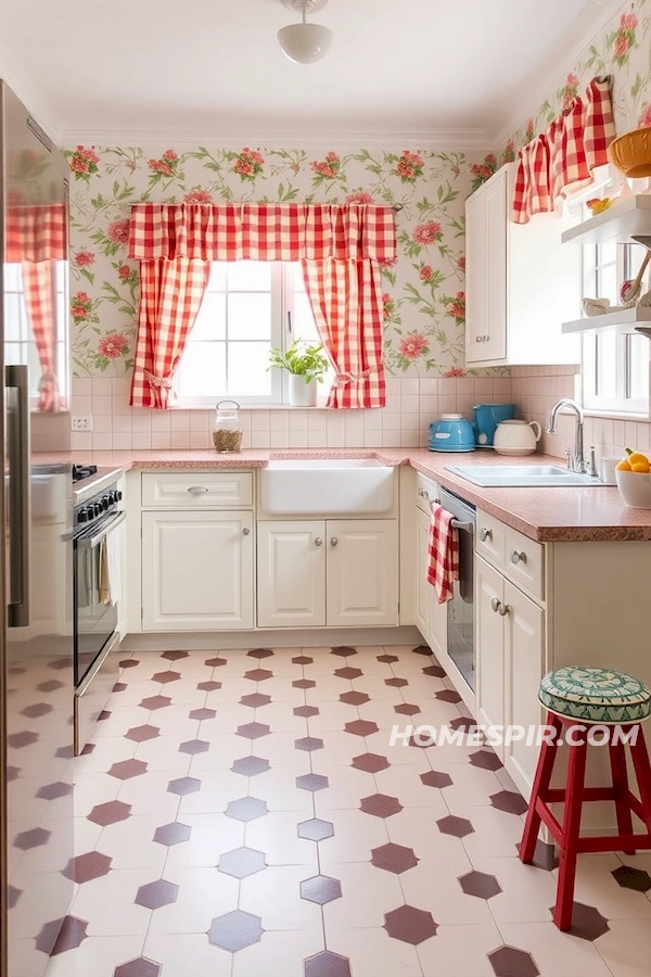 Stimulating Vintage Kitchen with Patterns