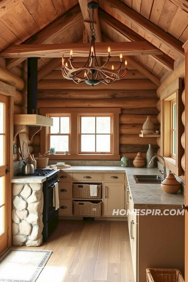 Stone Countertops and Wood-Burning Stove