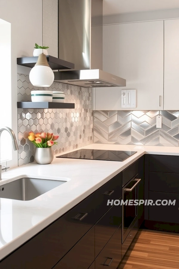 Striking Focal Backsplash in Contemporary Kitchen