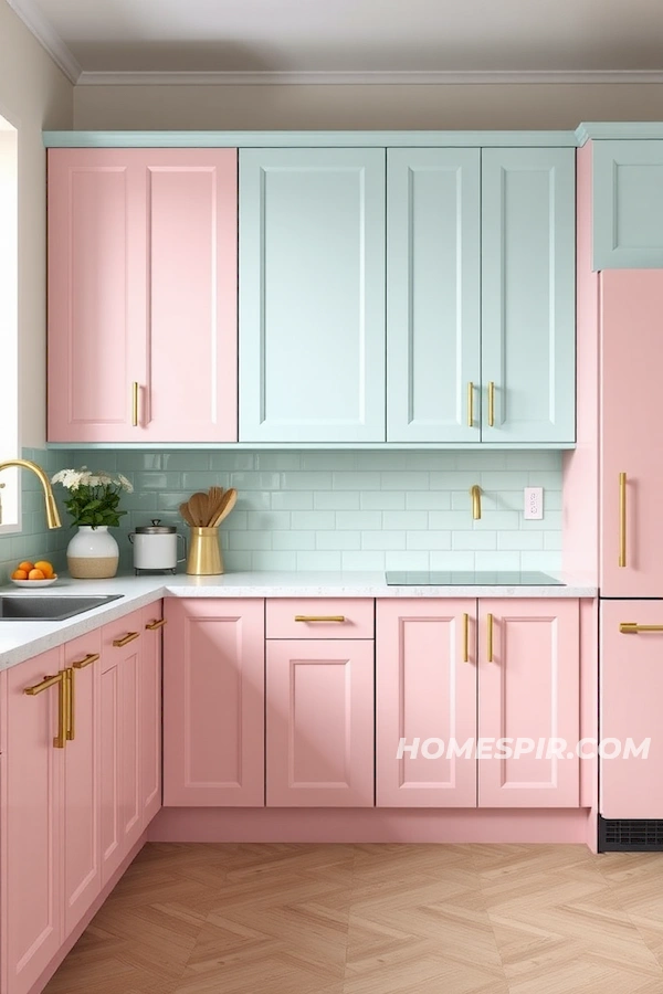 Studio Kitchen with Glamorous Pastel Touch