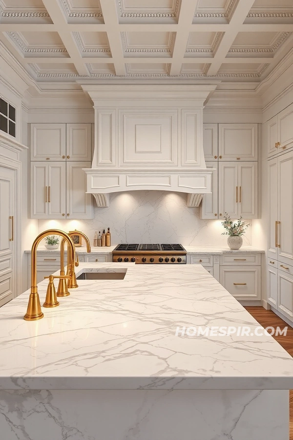 Stunning Marble and Gold Kitchen Decor