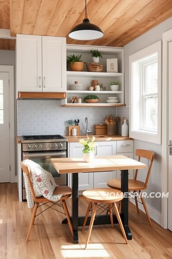 Stylish Fold-Out Furniture for Tiny Kitchen