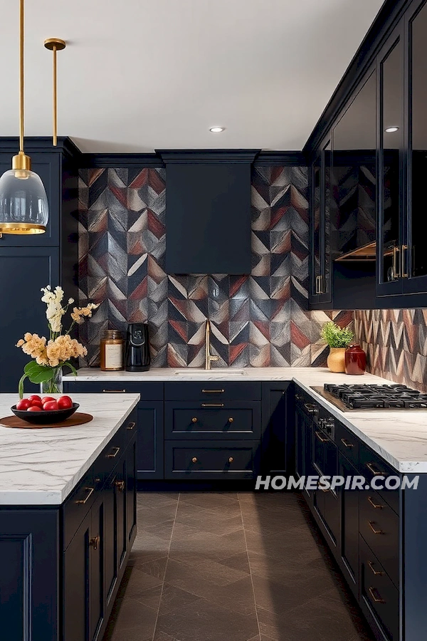 Stylish Kitchens with Geometric Wall Designs