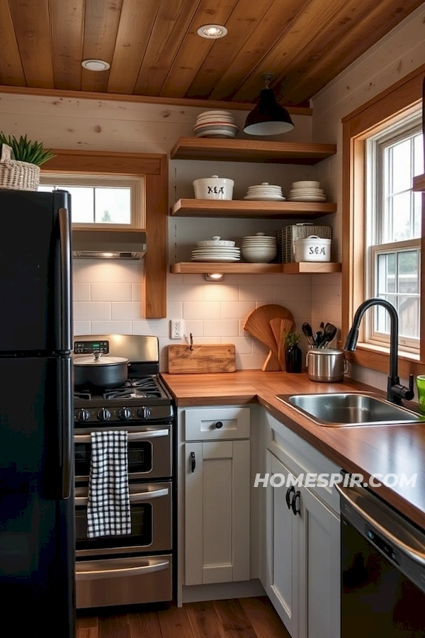 Stylish Tiny Kitchen with Space-Saving Appliances