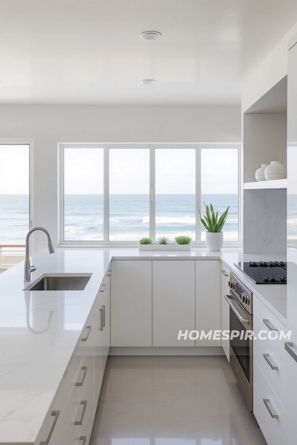 Succulents Add Color to Sleek Surf House Kitchen