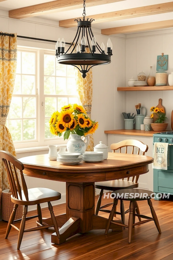 Sunflower Table Setting in Farmhouse Design