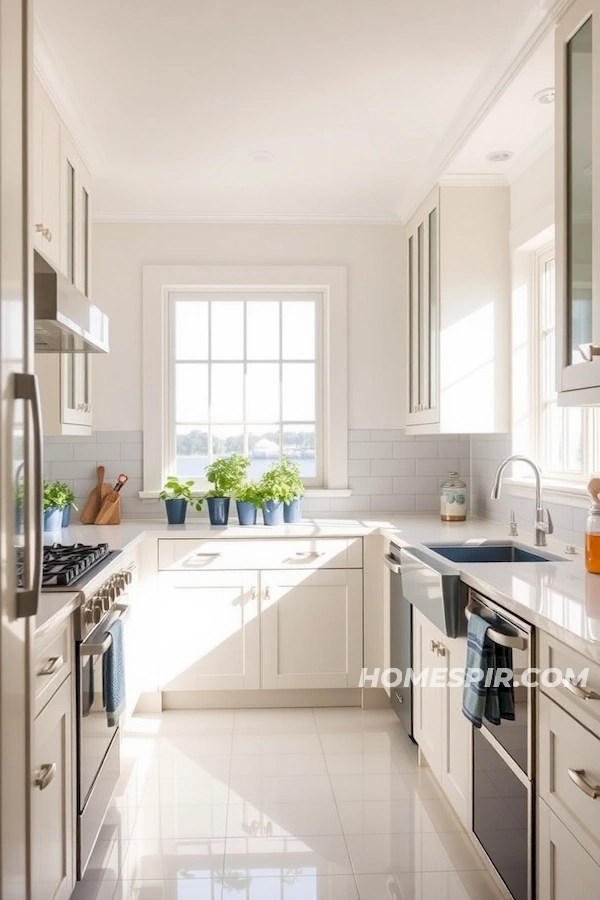 Sunlit Beach Kitchen with Nautical Hues