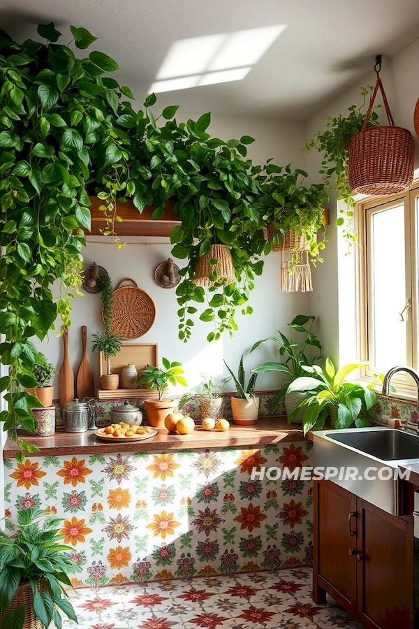 Sunlit Bohemian Space with Tiles