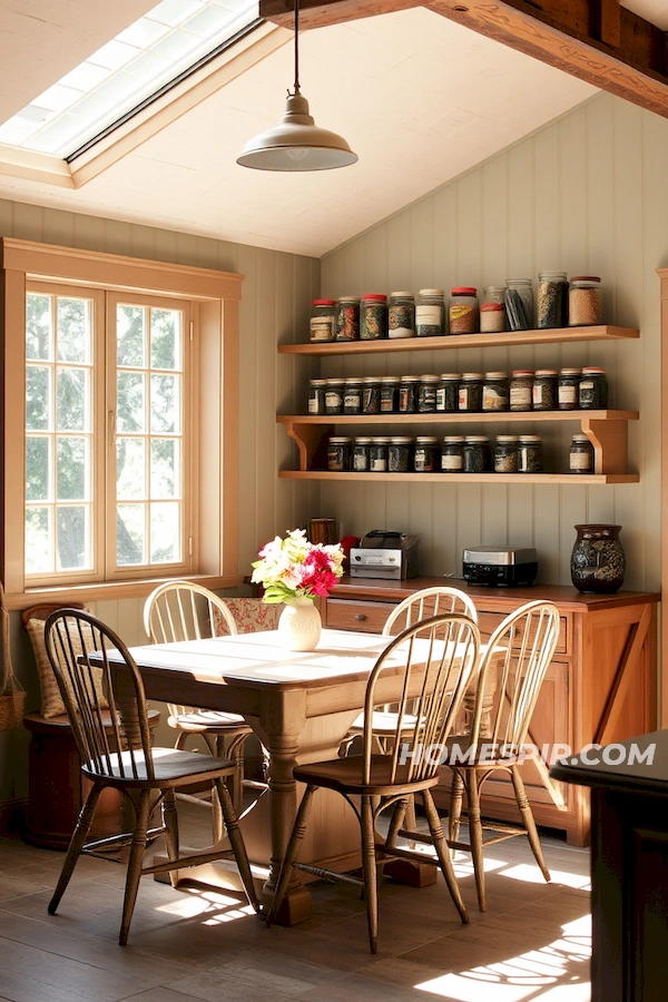 Sunlit Breakfast Nook with Farmhouse Table