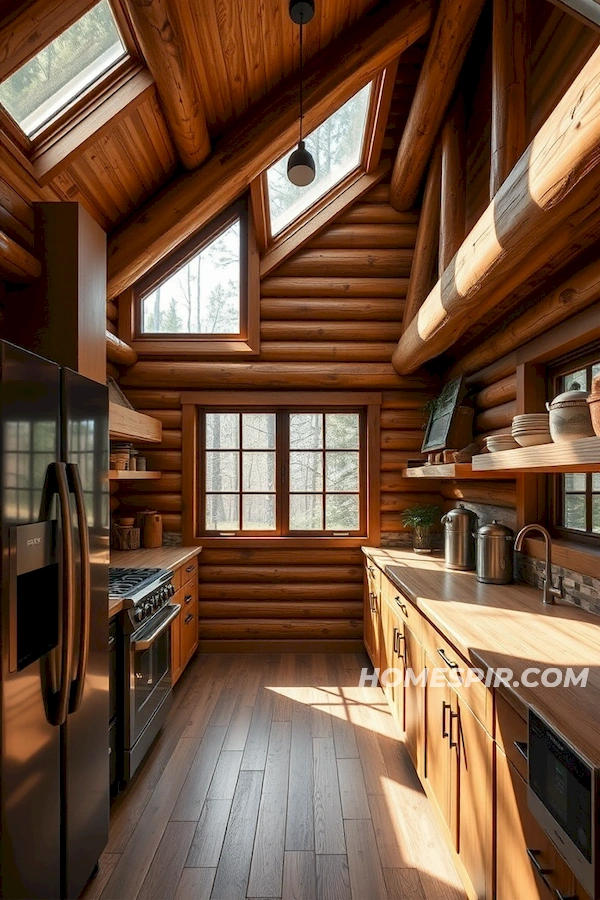 Sustainable Log Kitchen with Modern Technologies