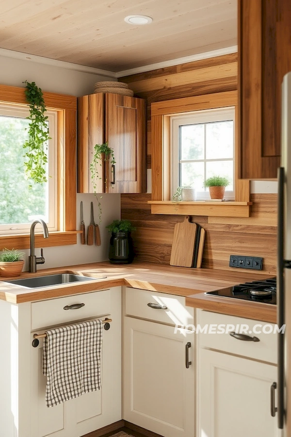 Sustainable Tiny Kitchen with Natural Elements