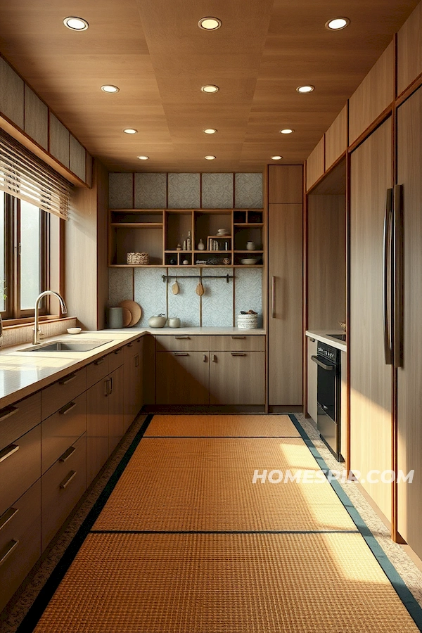 Tatami Accents in Contemporary Japanese Kitchen