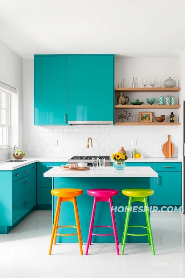 Teal Cabinetry Brings Color to Modern Kitchen