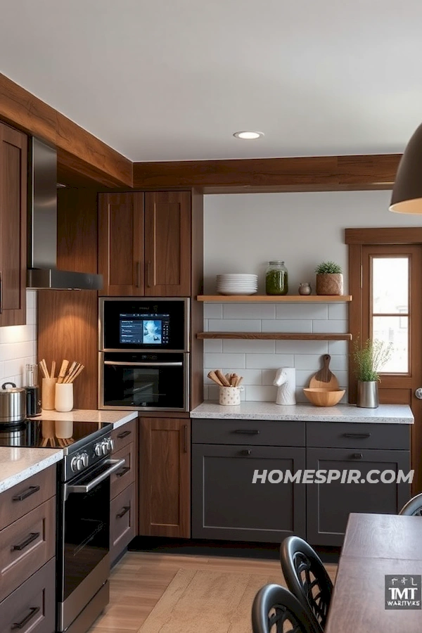 Tech-Integrated Studio Kitchen with Homely Vibes