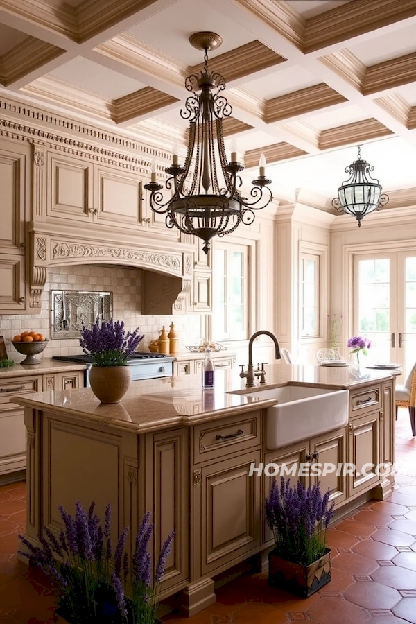 Terracotta Tiles in Luxurious French Countryside Kitchen