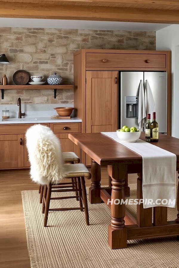 Textural Farmhouse with Clever Hidden Refrigerator