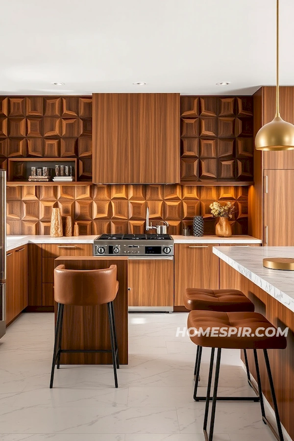 Texture Focused Mid-Century Modern Kitchen