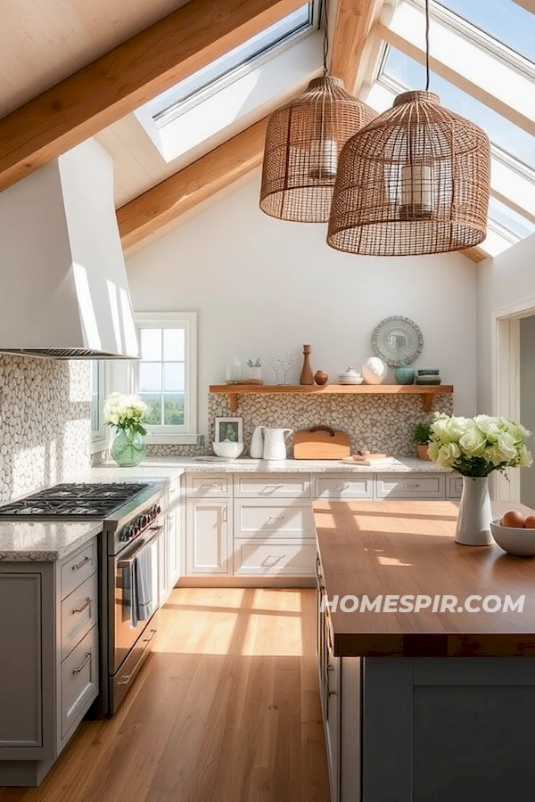 Textured Pebble Stone Backsplash Kitchen