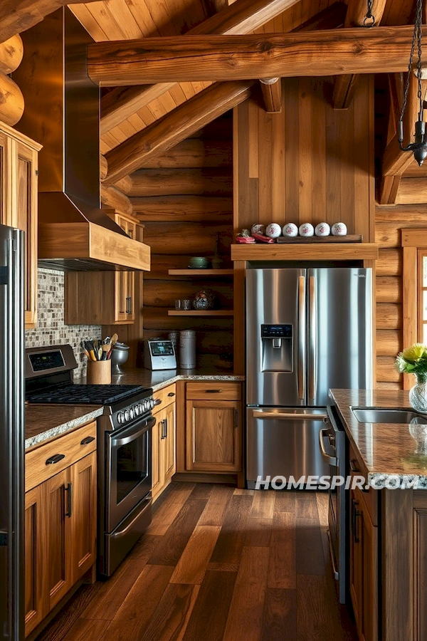 Timber Beams and Modern Steel Contrast