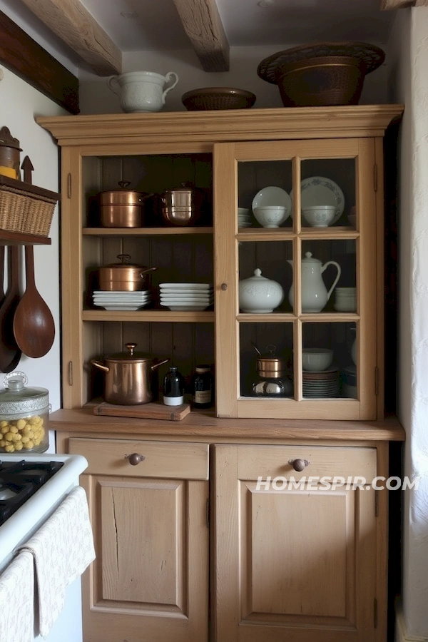 Timeless Charm of Aged Wood Cabinetry