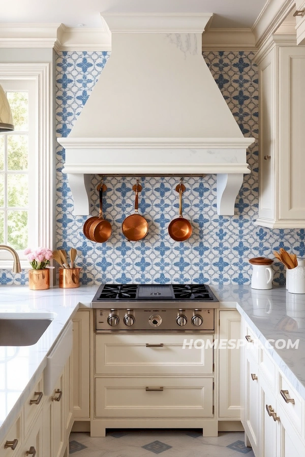 Timeless French Kitchen with Tile Backsplash