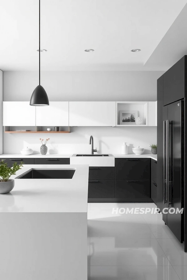 Tone and Depth in Monochrome Minimalist Kitchen