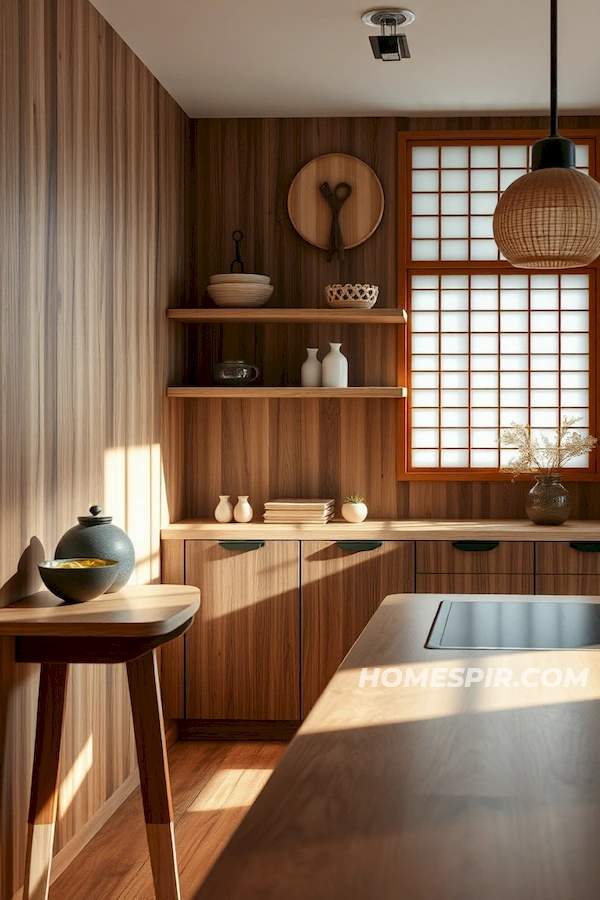 Traditional Japanese Decor with Wooden Elements