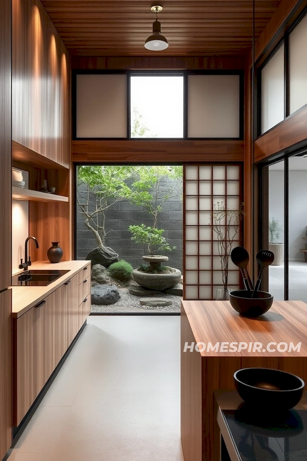 Tranquil Japanese Kitchen Space with Zen Corner