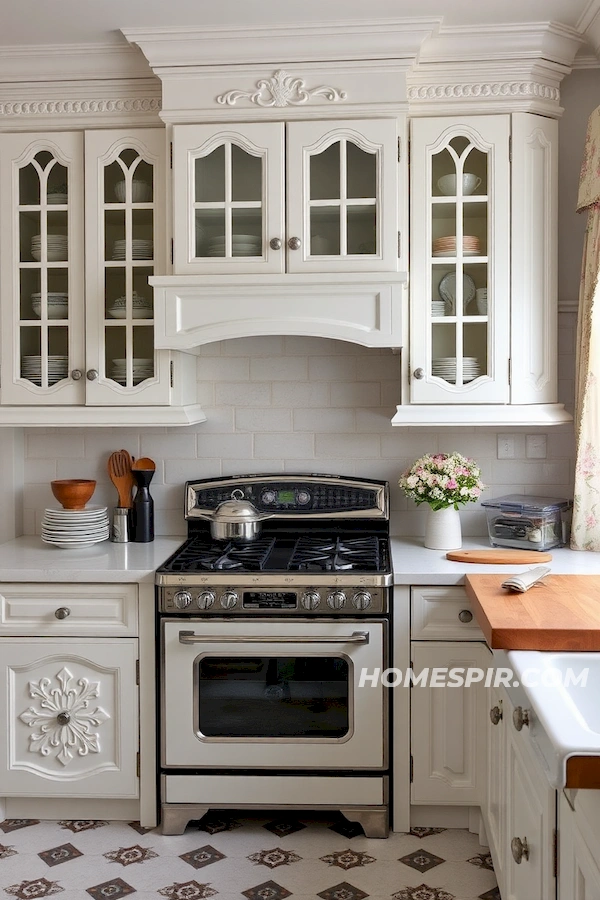 Tranquil Kitchen Ambience with Floral Curtains