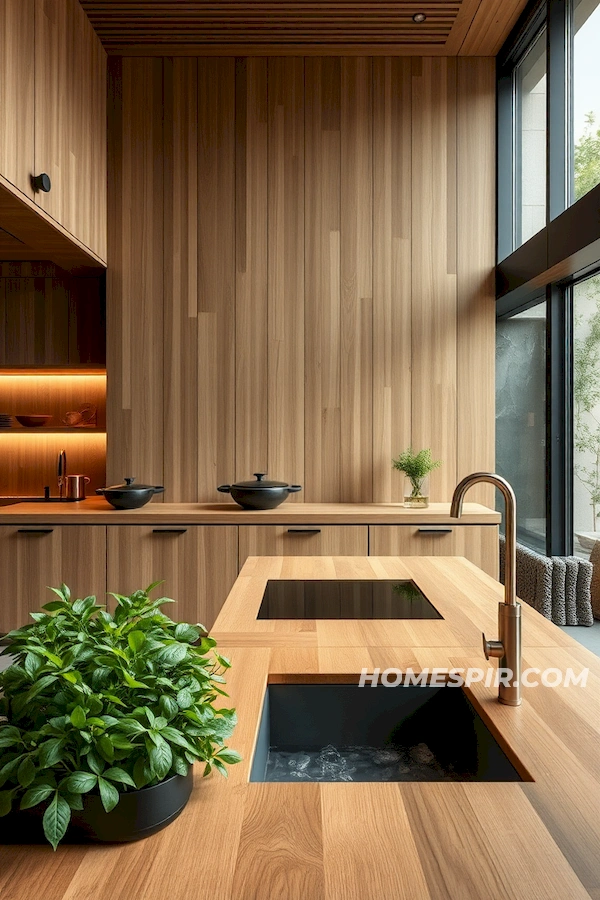 Tranquil Kitchen with Indoor Herb Garden