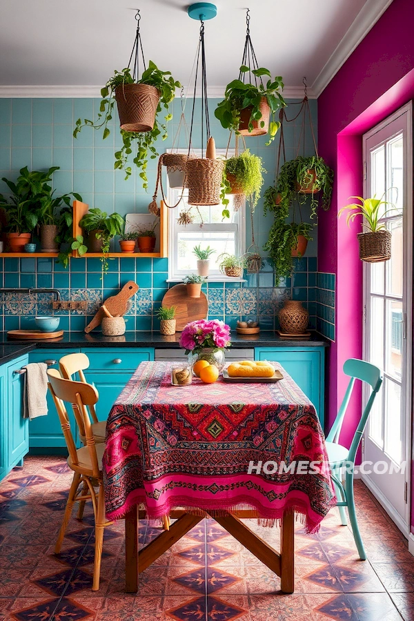 Tribal Tile Patterns in Eclectic Kitchen