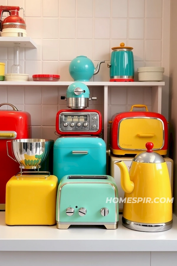 Turquoise and Red Retro Appliance Display