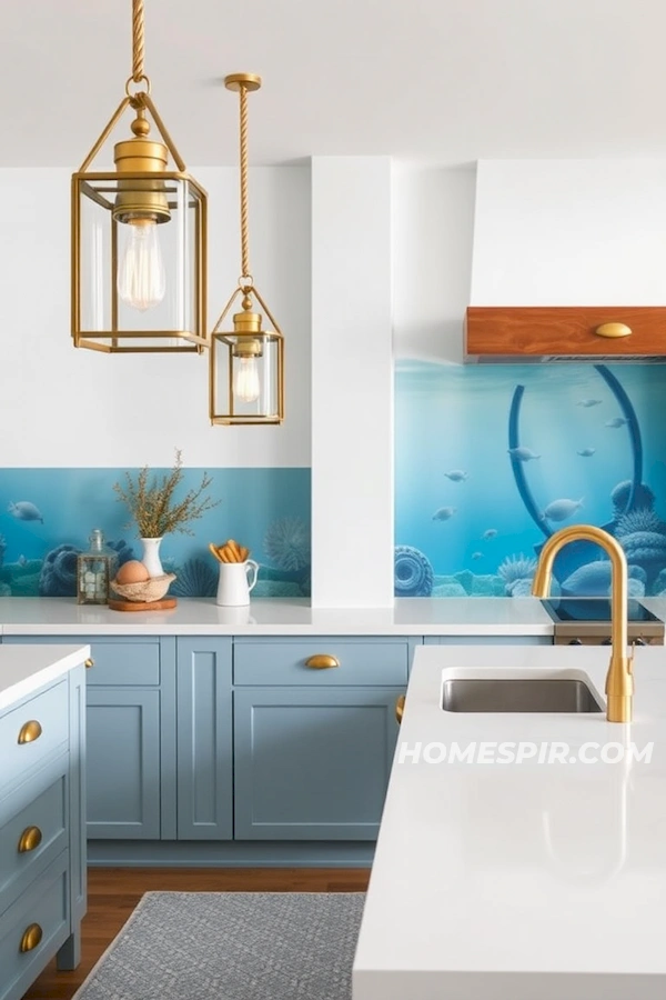 Underwater Scene Inspires Beach House Kitchen