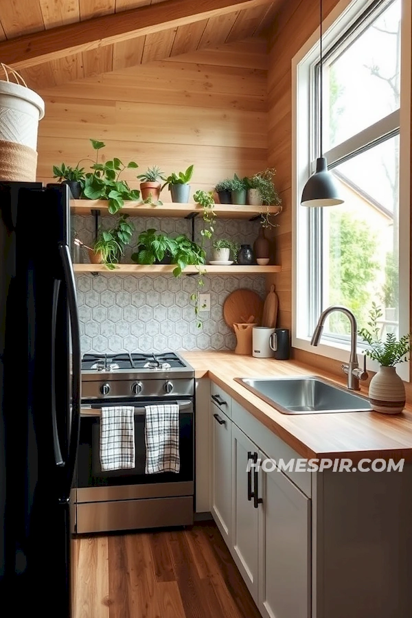 Vertical Garden in Tiny Kitchen Oasis