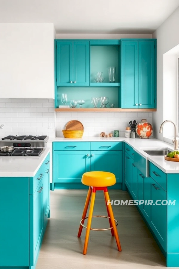 Vibrant Color Splash in Sleek Modern Kitchen