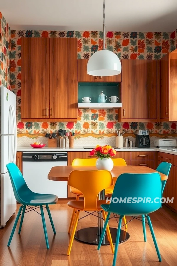 Vibrant Geometric Wallpaper Mid Century Design