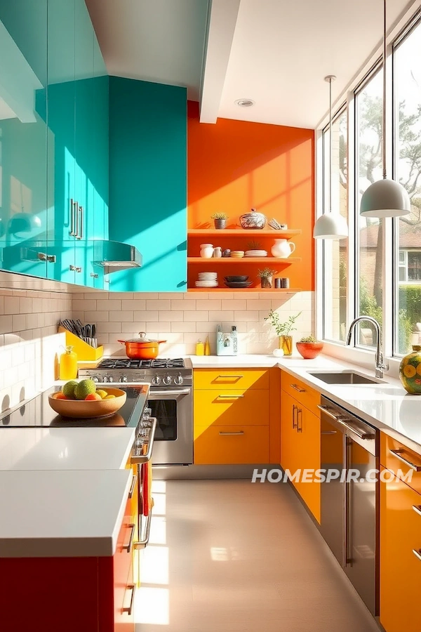 Vibrant Mid-Century Kitchen Color Palette