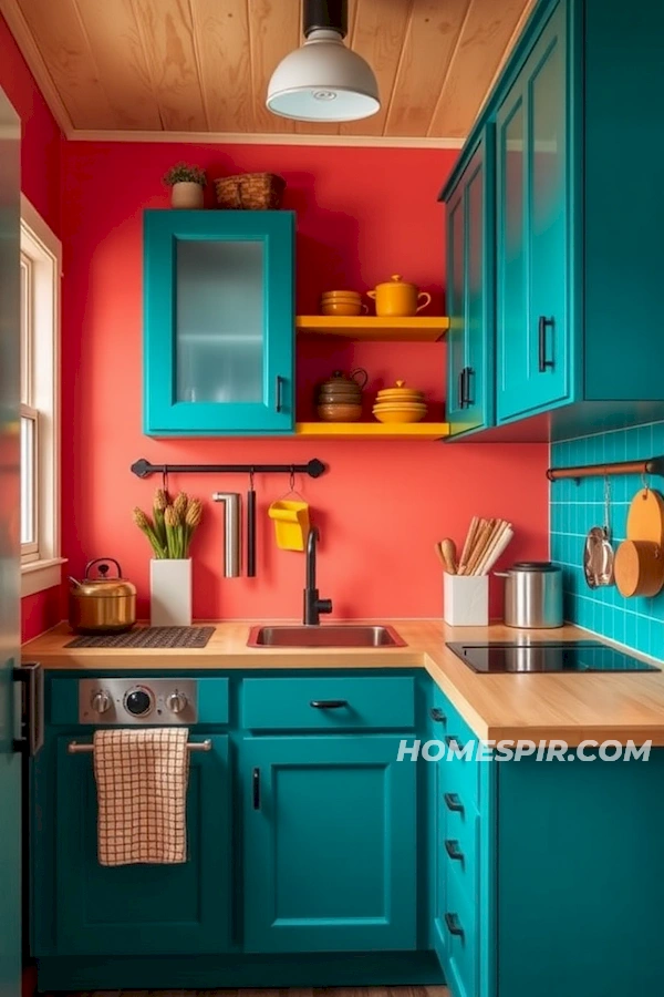 Vibrant Tiny House Kitchen