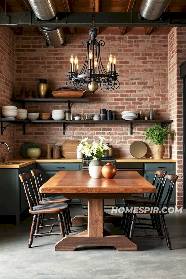 Vintage Decor in French Industrial Kitchen