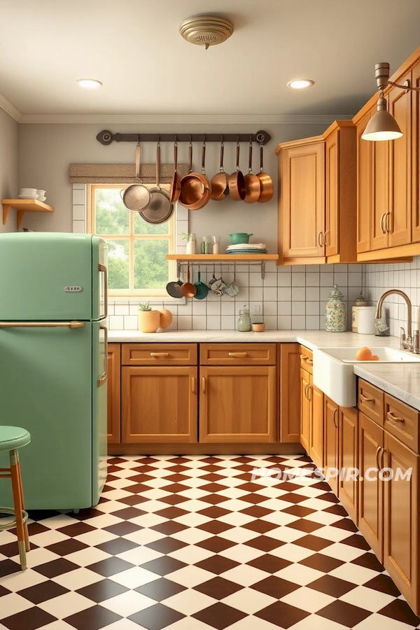 Vintage Kitchen Charm with Wooden Cabinets