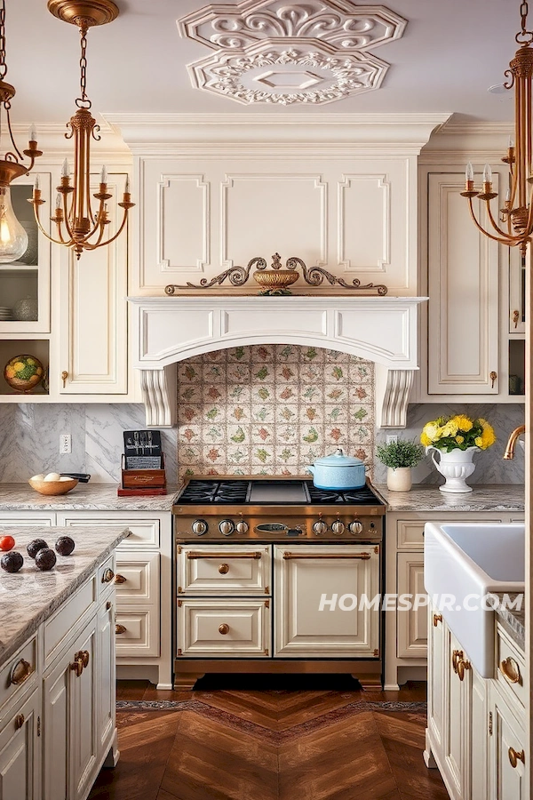 Vintage Luxury Kitchen with Pastel Palette