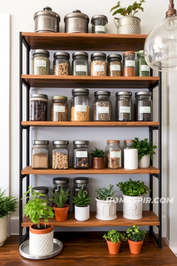 Vintage Metal Canisters on Display