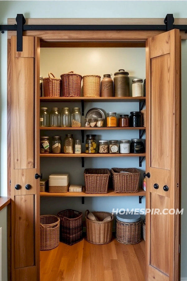 Vintage Pantry Behind Sliding Barn Doors