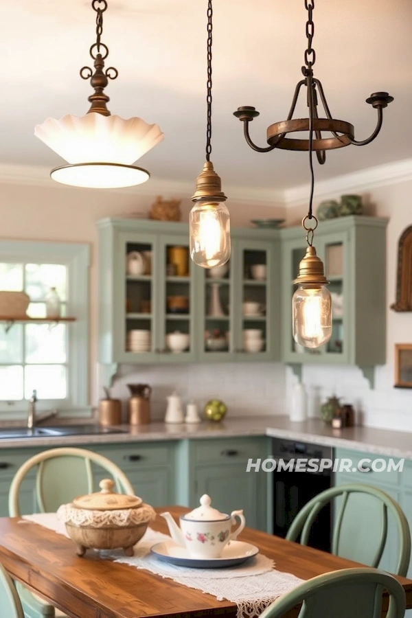 Vintage Teacup Chandeliers Light Shabby Chic Kitchen