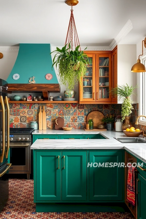 Vivid Eclectic Kitchen Design with Bold Colors