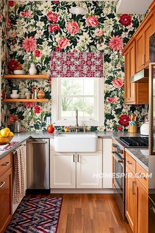 Vivid Patterns in Eclectic Kitchen